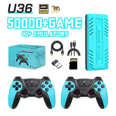 U36 Wireless Game Stick Retro Gaming Console S905 128G 50,000+ Games Support 40+ Classic Emulators F