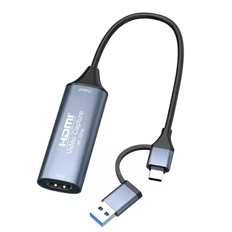 4K USB C Video Capture Card 2 in 1 Type C USB 3.0/2.0 Grabber Record Adapter 1080P 60fps HDMI to USB