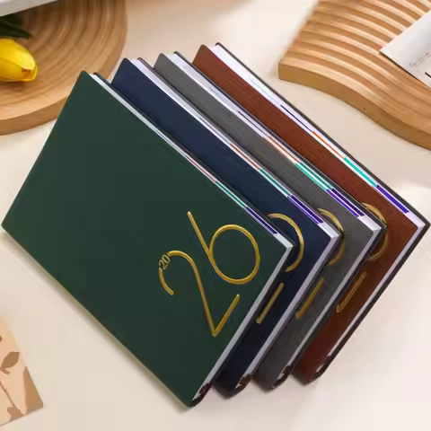 English 2026 Schedule Planner Notepad 12 Months Bookmark 365 Days Efficiency Notebook Simple Wear-re