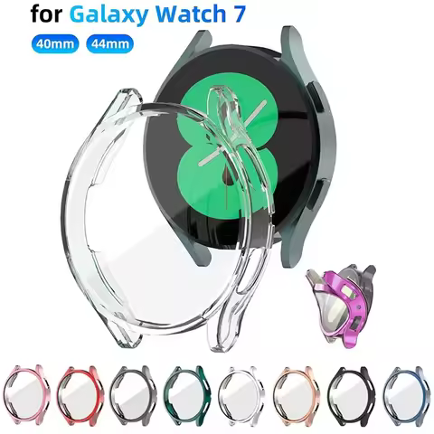Silicone TPU Soft Case For Samsung Galaxy Watch 7 40mm 44mm Full Cover Screen Protector Bumper For G