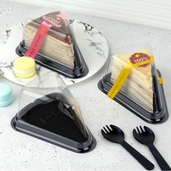 50/100pcs Cake Box Triangle Container Slice Cake 6 inches Triangular Mousse Tray baking Packaging
