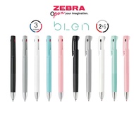 ปากกาและไส้ปากกา ลูกลื่น Zebra Blen 2S 3S สองสีในแท่งเดียว พร้อมดินสอกด ขนาดหัว 0.5 และ 0.7 MM