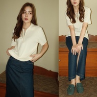 urban apparels | beurre knitted polo Shirt With Front Zipper Detail