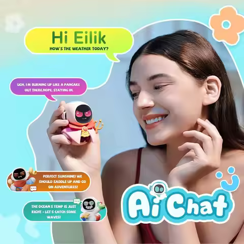 Eiliko Smart AI Robot Pendant Voice Interaction | Mini Pet Companion with LED Expression Display, Po