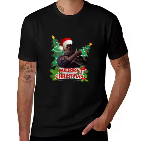 Merry Christmas Johnny Cage mortal kombat T-Shirt sports fans oversized graphic tee Luxury man fruit