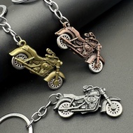 Vintage Motorcycle Electric Bicycle Keychain Metal Simulation Motorbike Keyring for Men Car Key Pend