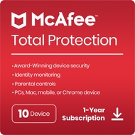 McAfee Total Protection 10 Device Antivirus Software VPN True Key PC/Mac/Android/iOS Email Delivery