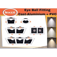 Eyeball Casing Fitting Eye ball 1 2 3 Head Casing Black + White Eyeball Casing Square or Round (cast Aluminium +PVC