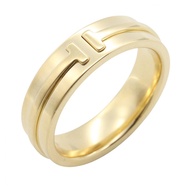 【二手】Tiffany T 字窄戒指 #14 K18（黃金）T 字窄戒指 男女通用 二手 A