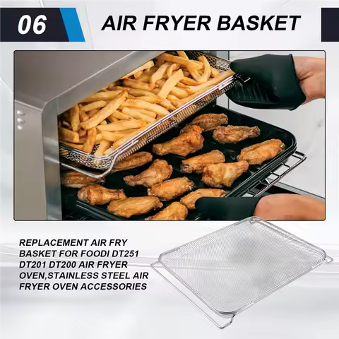 Air Fry Basket For Ninja Foodi DT251 DT201 DT200 Air Fryer Oven,Stainless Steel Air Fryer Oven Repla