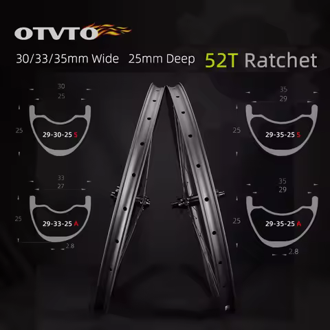 OTVTO Carbon Wheelset 25mm Deep Custom Wheels 30mm 33mm 35mm width 1235g-1315g15x100 15x110 12x142 1