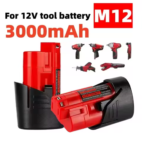 3.0Ah For Milwaukee M12 Battery 12V Rechargeable Battery For Milwaukee M12 Tool 48-11-2402 48-11-241