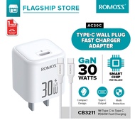 Romoss AC30C 30W GAN  USB-C Fast Charger Adapter Type C Wall Plug Adapterfor phone