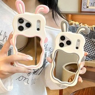 Makeup Mirror Rabbit Ears iPhone17Pro Apple 11/12/13 Phone Case 16/15 Cartoon xr Soft 6sp Case 12Y