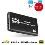 HDMI to USB Video Capture Card 4K Screen Recording USB3.0 1080P 60FPS Game Capture for PS4 Camera Sw