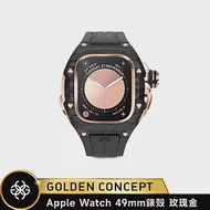 ★送原廠提袋+進口醒酒器★Golden Concept Apple Watch 49mm 保護殼 RSCIII49 玫瑰金錶殼/黑橡膠錶帶