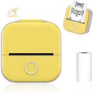 Mini Pocket Printer Yellow Plastic Portable Premium Printer Sticker Maker Pocket Thermal Printer