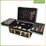 [PromotionMY] Barber Carrying Case Travel Suitcase 16x12x7.8inch Aluminum Frame Portable for