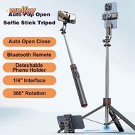 YOLANDA Selfie Stick Tripod, Auto Pop Open Extendable Bounce Selfie Stick,  360° Rotation Universal 