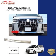 Toyota Alphard 2018 Front Bumper Lip Protector Guard Cover Trim Chrome ABS ANH30 AGH30 AH30 Accessor