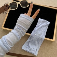 Sun Protection Sleeve Female Embroidered Bow Ice Sleeve Outdoor Travel Cycling Wrist Protection Arm 