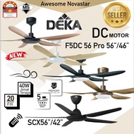 DEKA (New 2025) F5DC Pro46”/ 56" inches DC motor Remote control 5 Blades 56”  Ceiling fan / Kipas Si