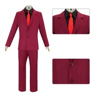 in stock Japanese Man One Piece Suit Adult cos Suit Sanji Sanji Red Suit 4 Piece Suit