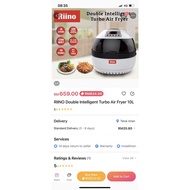 RIINO Double Intelligent Turbo Air Fryer 10L