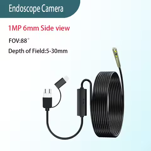 1MP 6mm Side View FOV88° Endoscope Camera for Industrial Pipeline Inspection with 2m USB Type-C Soft