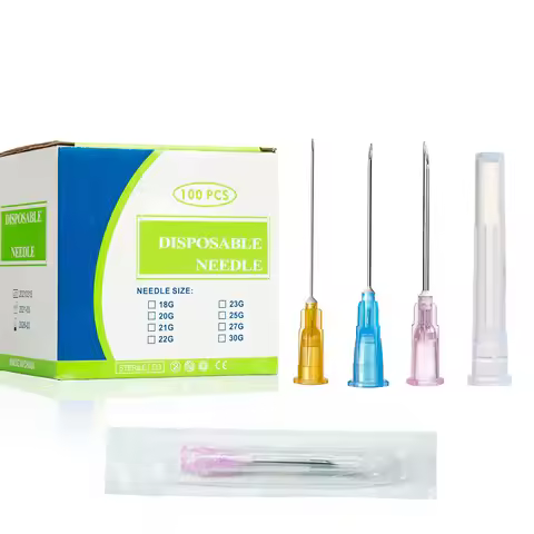 100PCS 1inch 1.5inch Sterile Syringe Needle18G 23G 25G,Glue Dispensing Needle individualy Packed for