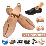 【SG Stock】Wood Adjustable Shoe Shaper Men's Shoe Tree Rack StretcherWooden Shoes Tree Twin Tube Red 