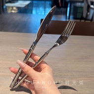 [Boss's Personal Use High Luxury Bamboo Leaf] 18/10 Stainless Steel Western Food Steak Cutlery Set S