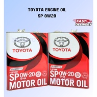 100% Original Toyota 0W-20 0W20 Synthetic SP GF-6A Engine Oil 4L - Imported from Japan - Motor Oil 4