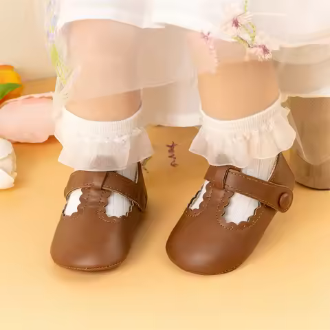 MISOWMNJOY New Baby Girls Shoes Princess Moccasins Soft PU Leather Solid Non-slip Bottom First Walke
