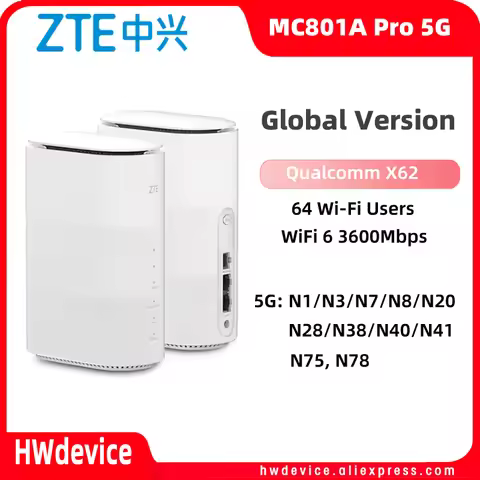 New ZTE MC801A Pro Indoor CPE 5G Router Snapdragon X62 WiFi6 Support NSA and SA 12dBi High Gain Ante