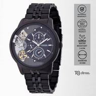 jam tangan Fossil automatic pria rantai analog Townsman Black Dial Stainless Steel Bracelet  water resistant luxury Watch mewah elegant original ME1136