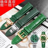 2024 High quality♤ 蔡-电子1 Green leather watch strap substitute Swarovski Seiko No. 5 Rolex Green Water Ghost Briston strap