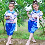 Si ชุดไทยเด็กผู้หญิง #ชุดไทยดวงแก้ว เสื้อคอบัว โจงกระเบน