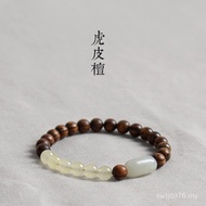 One-Hand Jewelry Ethnic Buddhist Beads Sandalwood 6mm Tiger Leather Bracelet Style Retro Wooden Styl