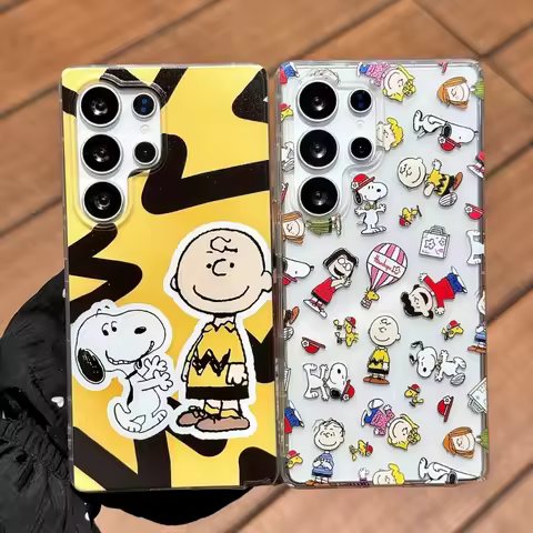 Cute Cartoon Snoopy Phone Case For Samsung Galaxy S22 S23 S24 S25 S26 Ultra Note 10 20 Plus Peanut A