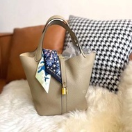 Hermes Picotin 22 S2 Trench Ghw風衣灰金