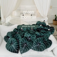 Handmade Tropical Plant Alocasia Sarian &amp; Anthurium regale Cushions/Pillow