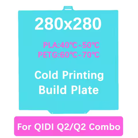 280x280mm Glacier Cold Printing Plate For QIDI Q2 Combo Hotbed Q2 High Viscosity Two Sided Printing 