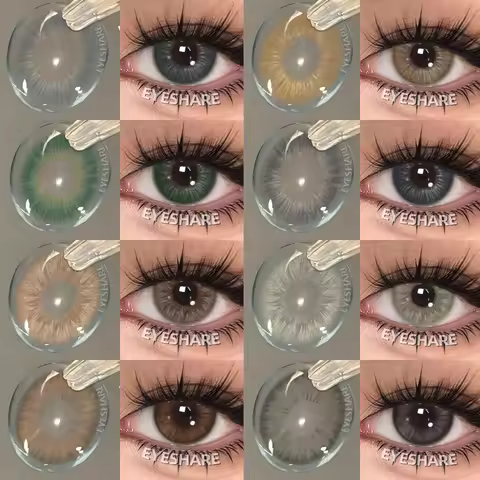 EYESHARE 1pair Color Contact Lenses Softlens for Eyes Lenses Cosmetic Eyecontacts Brown Colored Cont
