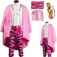 Donquixote Doflamingo Cosplay Costume Coat Doflamingo Costume Outfit Jacket Pink Uniform Halloween M