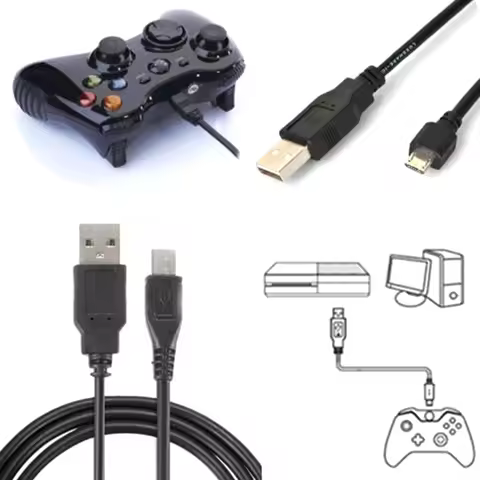 Black Micro Usb Charging Data Cable Cord For Playstation 4 Ps4 Controller