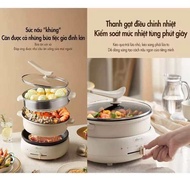 (HCM)Nồi Lẩu Điện Cao Cấp B.ear Chiên Xào Lẩu Hấp dung tích 4L DHG-C40W2.Nồi Lẩu Điện 2 tầng
