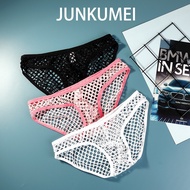 內褲女 性感 panties women Seluar bernafas mesh besar lelaki, pinggang rendah, angkat pinggul, bar kecerga