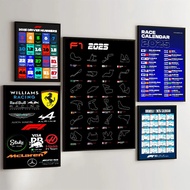 2025 F1 Calendar Classic Vintage Posters Whitepaper Prints Posters Artwork Kawaii Room Decor