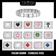 Colorful Embossed Charm Italian Charm Bracelet, Italian Charm Bracelet Stainless Steel